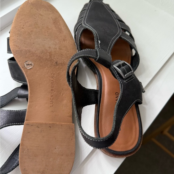 Lucky Brand Black Leather Sandals - Picture 4 of 4